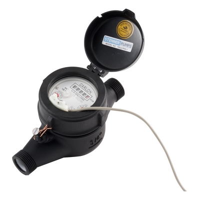 Pulse Water Meter, 3/4" 1 Pulse/Gallon, ANSI/NSF-372